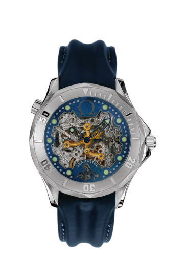 Omega Seamaster Diver 300M Automatic 41 White Gold / Skeleton / Leather / 50th Anniversary